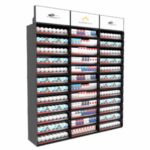 Tobacco FLEXRACK™ TOWER X6 set for up to 4,212 cigarette packs and OTP